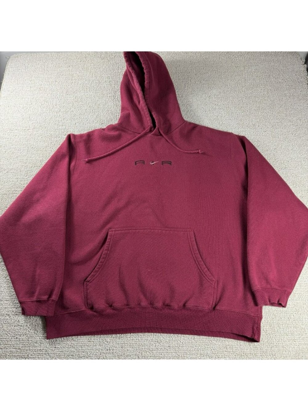 Vintage Nike Air Center Check Pullover Hoodie 90’s Y2K Maroon Men’s Size XXL